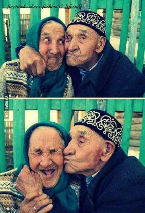 Silly older couple