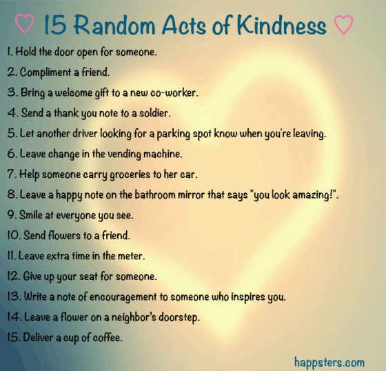 15 Random acts of kindness 